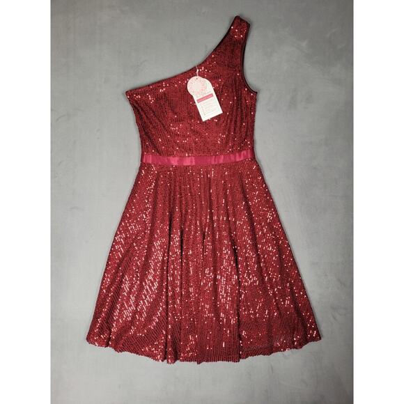 BeryLove Womens Homecoming Cocktail Dress Sequin Short Formal One Shoulder Small - Picture 1 of 7